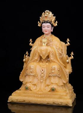 碧霞元君神像汉白玉龙椅泰山娘娘神像泰山奶奶像体家用供奉摆件