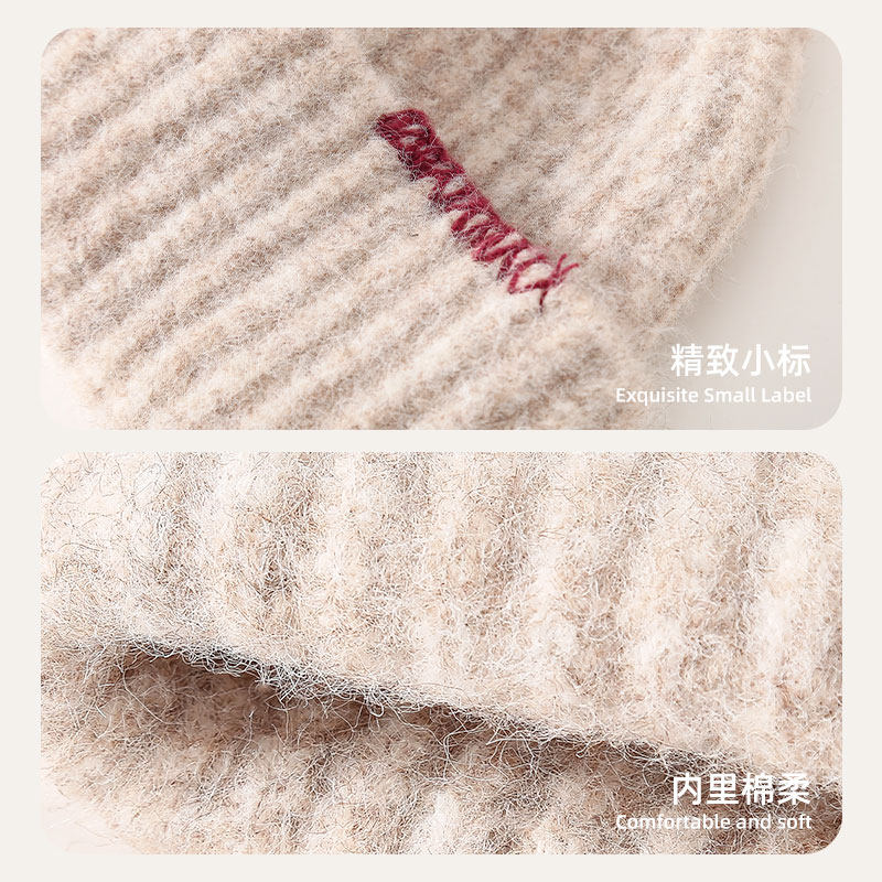 稻草人毛线针织包头复古堆堆帽子女2025秋冬骑车防寒纯色气质冷帽,淘宝优惠券,粉丝福利购,淘宝优惠卷