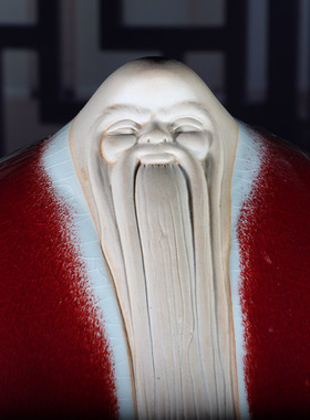 禹州神垕钧瓷摆件福寿桃中国红窑变釉送老人长辈生日高档陶瓷礼品