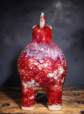 神垕钧窑李朝斐天禄貔貅大号招财摆件皮丘陶瓷客厅开业乔迁送礼品