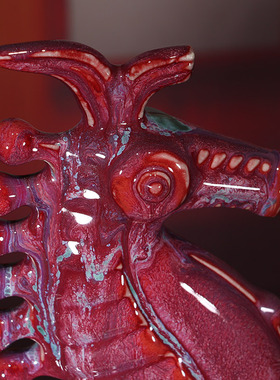 钧瓷精品美林马中式陶瓷家居摆件玄关博古架办公室装饰摆设工艺品