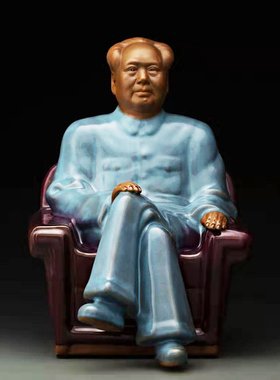 禹州神垕钧瓷伟人主席像现代家居钧窑大师工艺品窑变摆件客厅高档