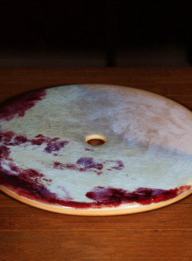 钧瓷陈奎峰大师纯手工平安扣摆件中式高档陶瓷家居玄关装饰工艺品