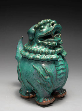 河南禹州钧瓷春秋复古刘静大师纯手工炭烧炉钧釉青铜釉狮子窑变釉