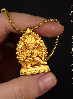 传是男女纯银大威德金刚吊坠挂件