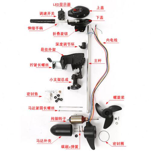 恒捷星12V24V无刷大功率船用电动推进器船外机冲锋舟橡皮艇钓鱼船 - 图2