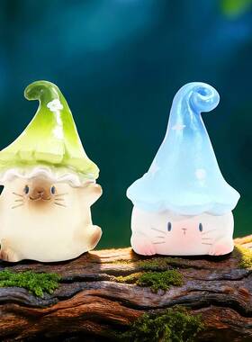 新款猫猫PAI幻想蘑菇系列盲盒摆件萌趣治愈系解压手办桌面装饰品