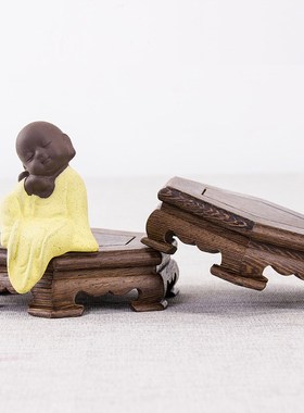 六边形底座 雕刻工艺品鸡翅木摆件实木托架奇石头花盆文昌塔底座