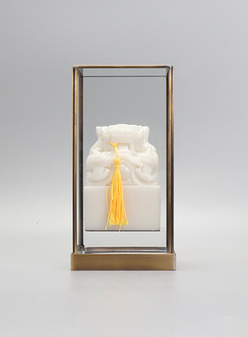 中式仿玉玺玻璃罩子样版房间售楼处展厅茶几隔断书柜软装饰品摆件