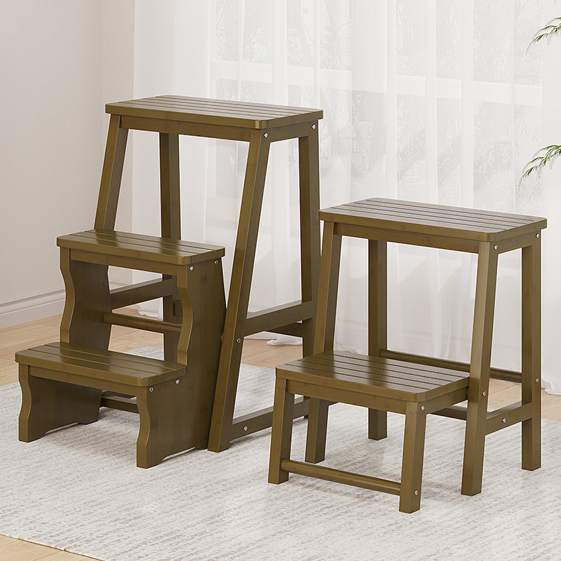 可折叠梯凳楠竹家用登高凳子板凳多功能踏板台阶儿童垫脚凳换鞋凳 - 图0