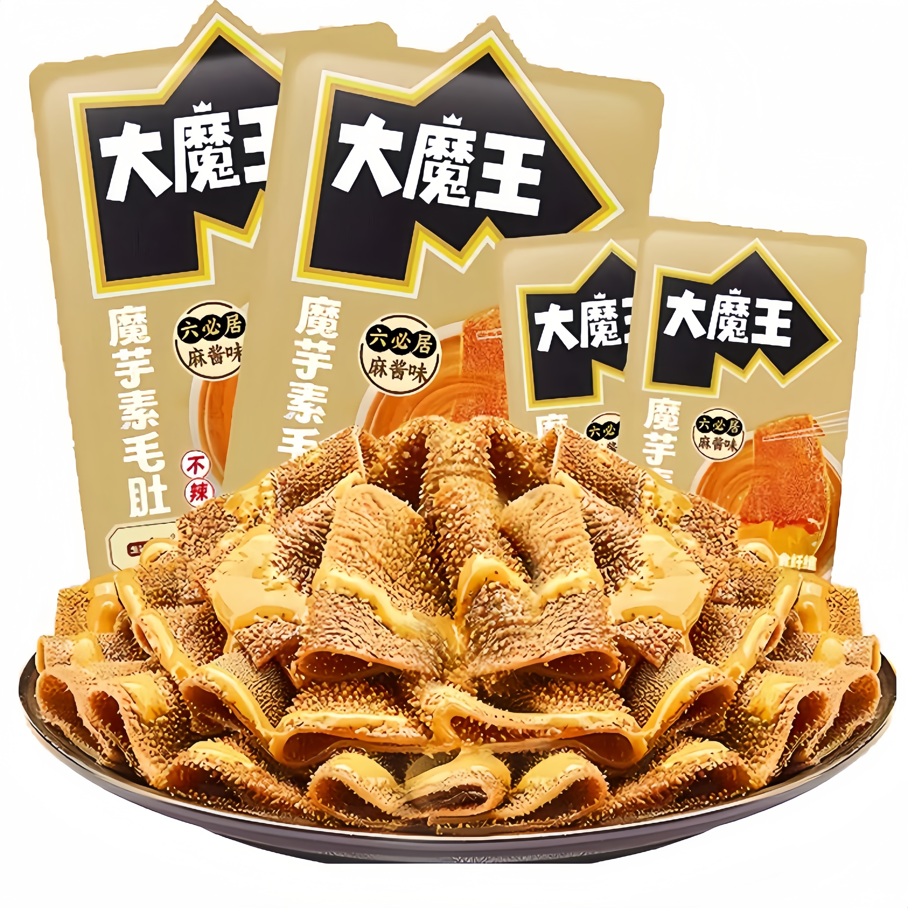 盐津铺子大魔王素毛肚六必居火锅麻酱味休闲零食小吃魔芋爽解馋辣 - 图3