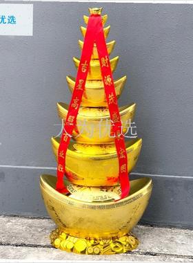 025蛇年春节旺财装饰品金元宝酒店商场橱M窗摆件元宝塔8层9层大.