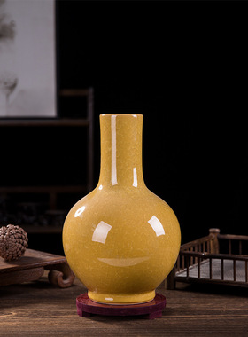 景德镇陶瓷器冰裂花瓶仿古官窑花瓶现代家居装饰客厅电视柜摆件