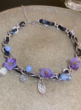 小众设计感皮革缠绕项链韩国时尚choker项圈个性甜酷风项饰女