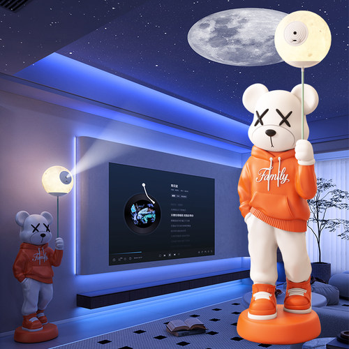 潮流卫衣暴力熊摆件大装饰品轻奢电视柜旁大型落地乔迁新居礼品 - 图1