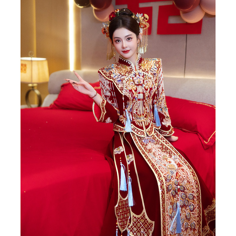 秀禾服新娘出阁嫁衣2026新款高端奢华结婚中式礼服女大码加厚秋冬,淘宝优惠券,粉丝福利购,淘宝优惠卷