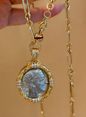 沙金仿红宝石项链扣头配件DIY
