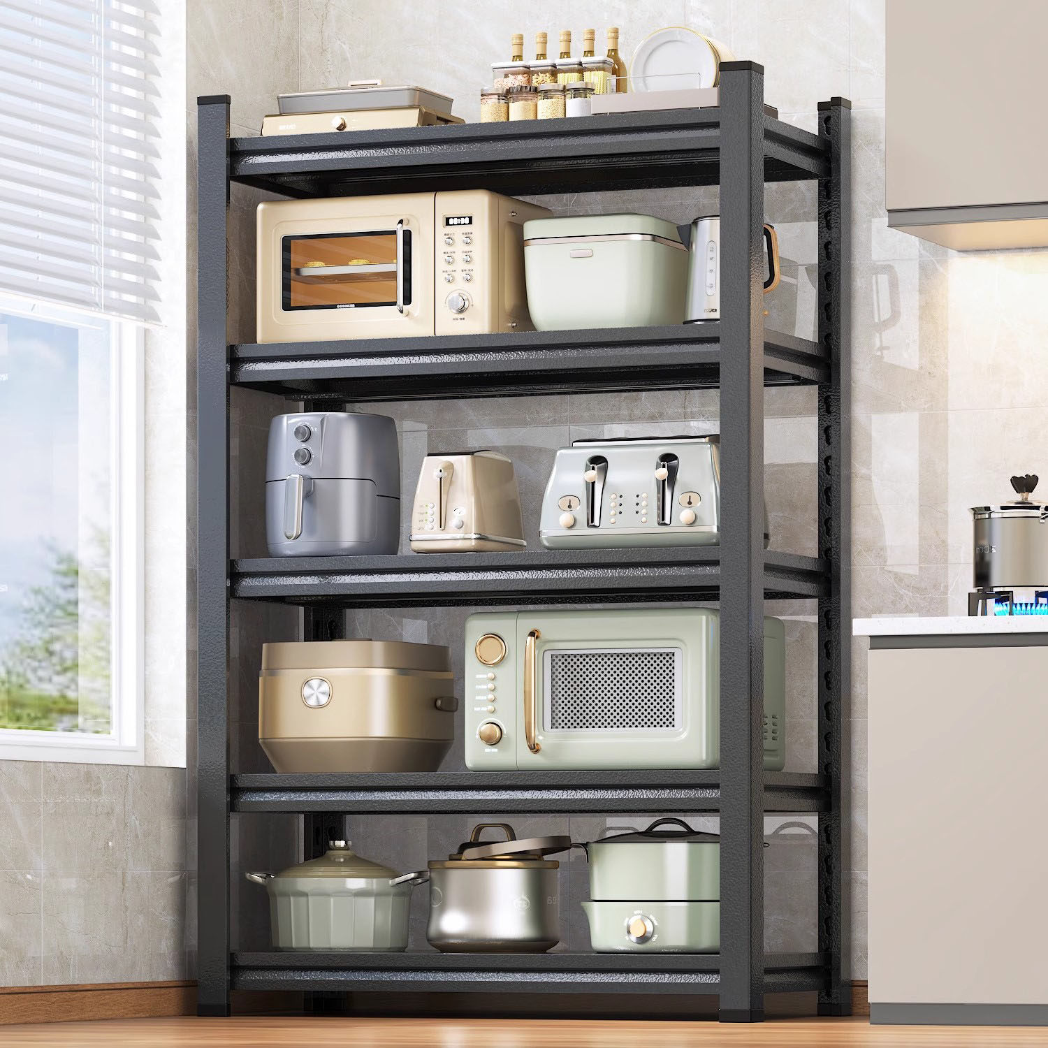 德国居厨房置物架落地多层微波炉烤箱收纳架子多功能锅架储物货柜,淘宝优惠券,粉丝福利购,淘宝优惠卷