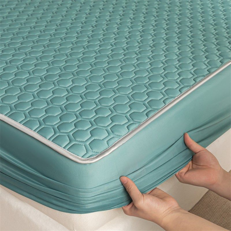 复古绿夏季乳胶凉席床笠冰丝床罩三件套席梦思床垫保护罩2024新款,淘宝优惠券,粉丝福利购,淘宝优惠卷