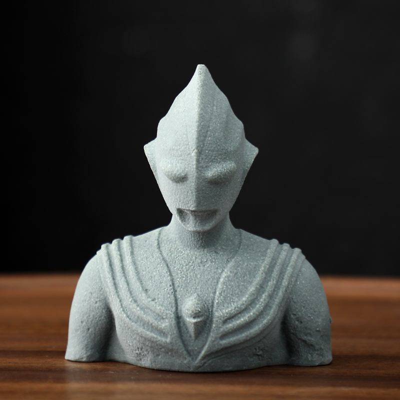 仿真石雕鱼缸造景摆件青砂石盆景桌面茶宠迪迦奥特曼佛像装饰摆设 - 图1