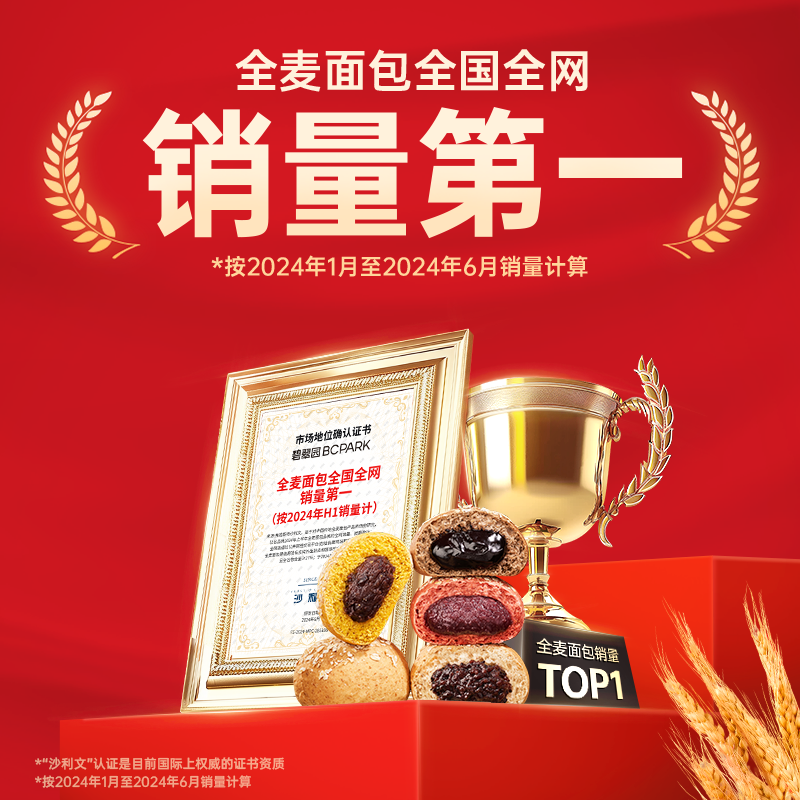 碧翠园全麦欧包低脂早餐无添蔗糖无油代餐饱腹零食品夹心整箱面包,淘宝优惠券,粉丝福利购,淘宝优惠卷