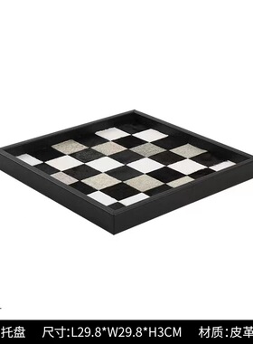 轻奢售楼处样板房茶几酒具托盘创意摆件软装搭配桌面飘窗组合装饰