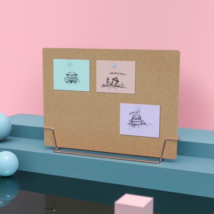 支架创意留言备忘记事板留言板桌面软木板展示照片墙办公室板 - 图0