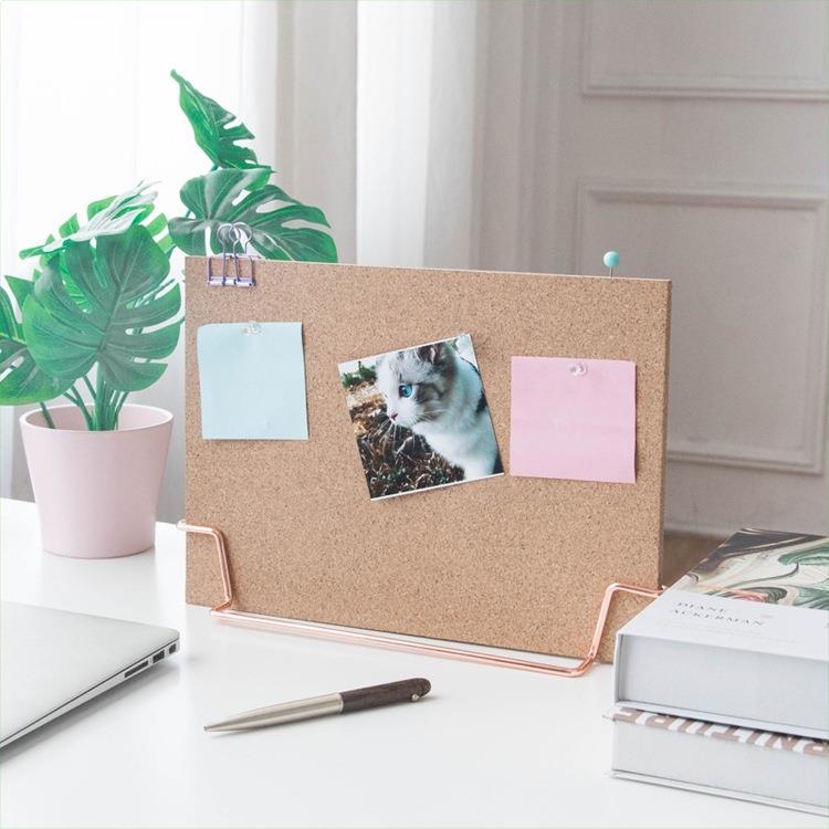 支架创意留言备忘记事板留言板桌面软木板展示照片墙办公室板 - 图1