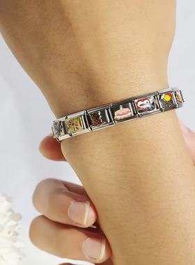 男女生钛钢原创设计动物手链DIY