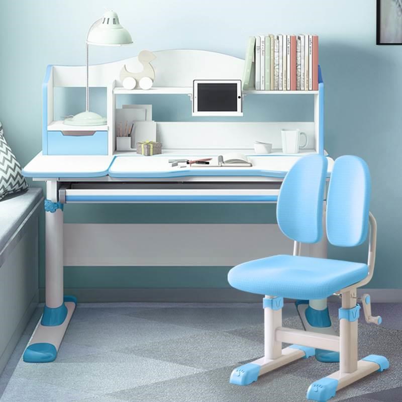 Children's room study table, primary school student desk, home writing desk, adjustable lift table, solid wood desk and chair set
