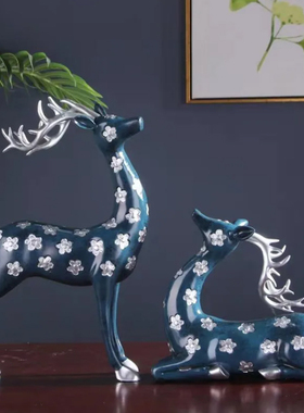 欧式装饰品摆件家居情侣鹿房间卧室酒柜创意结婚礼物招财简约客厅