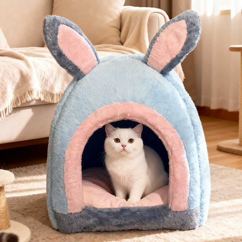 咖家宠物猫窝疯狂爱冬季保暖动物蒙古包半封闭安全感睡窝猫屋城堡,淘宝优惠券,粉丝福利购,淘宝优惠卷