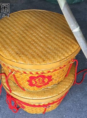 竹制品 竹编e 收纳篮竹篓竹篮子 收纳篮竹篮子 储物筐婚庆竹篮箩