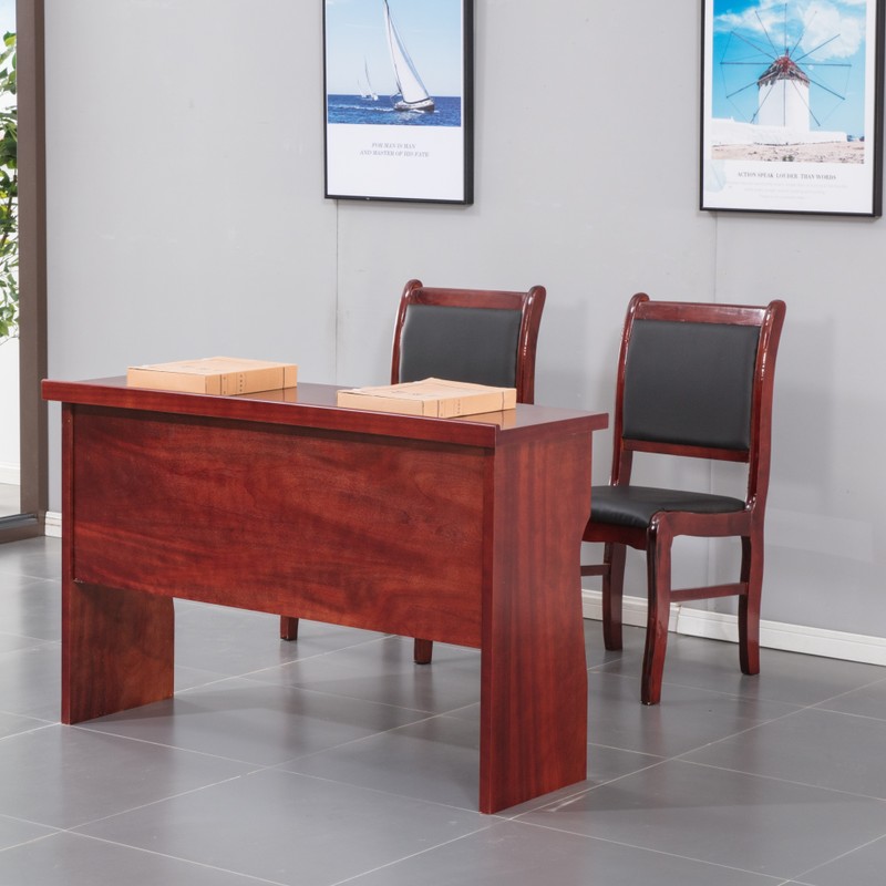 直销新品大小型会议桌q椅组合双人木皮油漆条形党员会议室培训主 - 图0