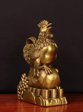 公铜鸡元宝如意鸡0056家吉旺彩鸡摆件厂祥吉祥鸡