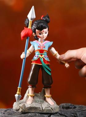 吒面摆件少年英小哪吒哪大号摆件磁吸设W1242-1计树脂工艺品桌雄