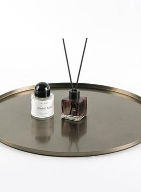 现代极简几圆形盘摆件样板房酒店托售果楼处盘桌面收纳盘何装YFJ