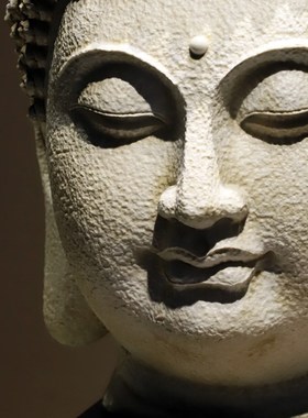 新中式复古佛像佛头禅意摆件酒店玄关茶室古典家居装饰树脂工艺品