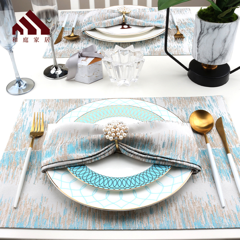 中式桌垫餐垫隔热日式家用t餐桌垫西餐垫欧式高档奢华桌旗餐垫套 - 图0
