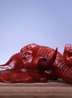 吉祥象头大象头壁挂中式福字墙壁C挂件客厅玄关酒吧家居墙面背景