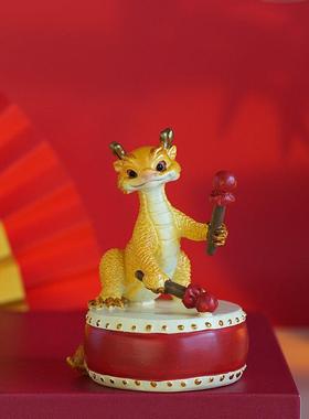 创意可爱国潮生肖中国龙公仔小摆件客厅办公室桌面卡通摆设装饰品