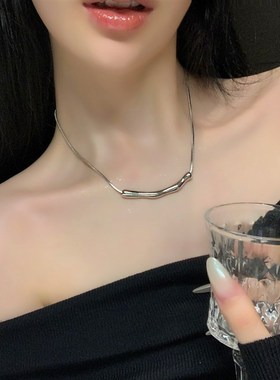 极速项链女款配饰轻奢小众设计锁骨链冷J淡风简约秋冬毛衣链女生