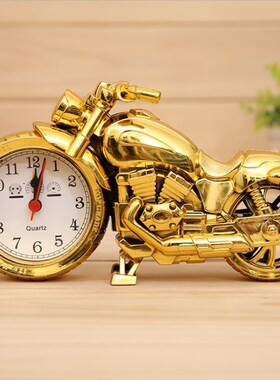 极速摩托模型摆件定时闹钟创意学生D个性床头钟卧室复古怀旧机车