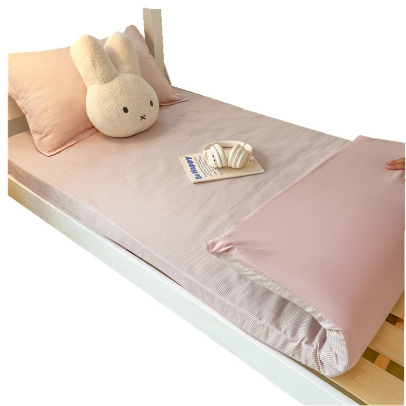 大学生宿舍褥子套水洗棉垫被套单人90x200床褥套被套全包床垫套 - 图1