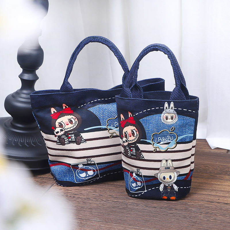 秋冬新款拉布布手提包网红帆布包女生时尚休闲大容量可爱手提袋子 - 图0