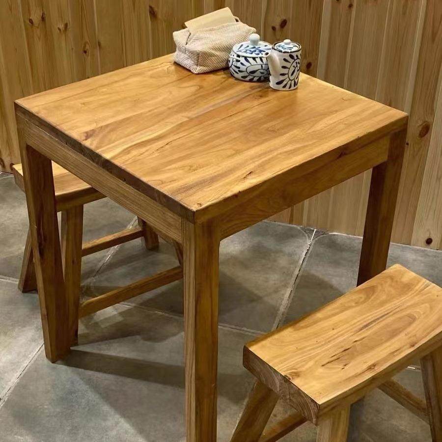 老榆木全实木大板餐桌椅组合长条桌凳日式家用原木工作台长方形桌,淘宝优惠券,粉丝福利购,淘宝优惠卷