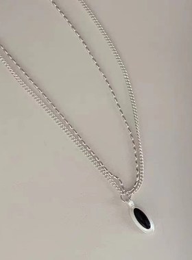 韩系椭圆项链女锁骨链双层新款爆款轻奢百搭小众设计感高级感饰品