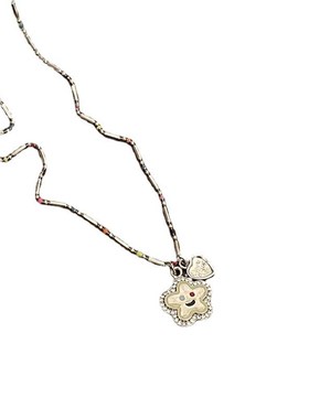 甜美笑脸花朵爱心串珠项链女小众百搭彩色锁骨链气质设计感配饰仙