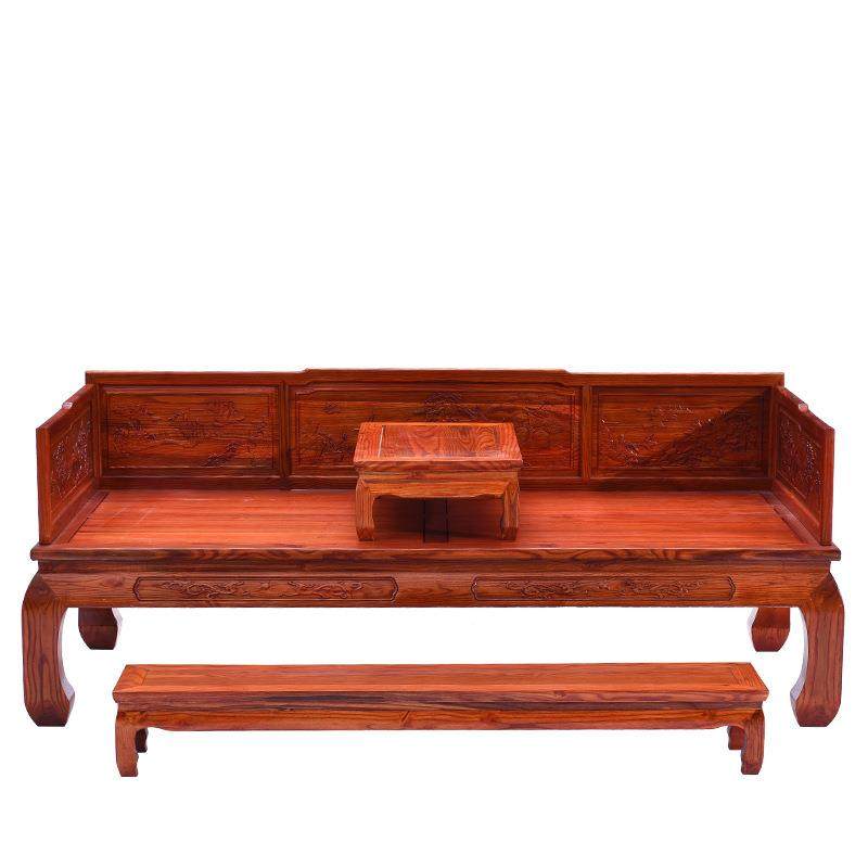 仿古罗汉床 榆木沙发床 中式家具双人床 木质雕花床 古典结婚床,淘宝优惠券,粉丝福利购,淘宝优惠卷