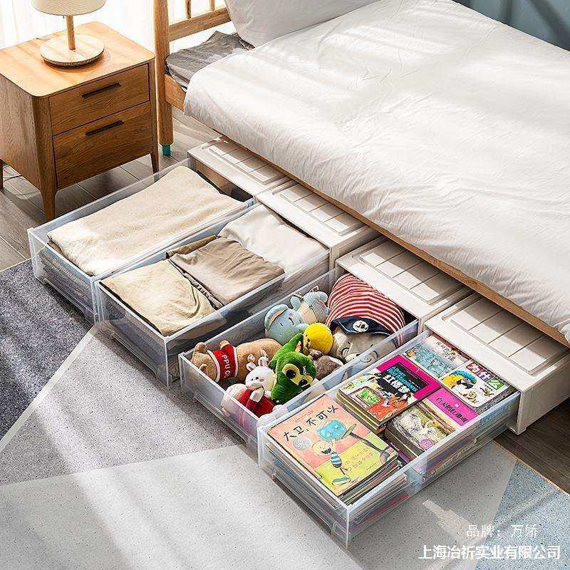 抽屉床底收纳收纳被子塑料下衣服扁平抽屉式整理床箱透明收纳盒家,淘宝优惠券,粉丝福利购,淘宝优惠卷
